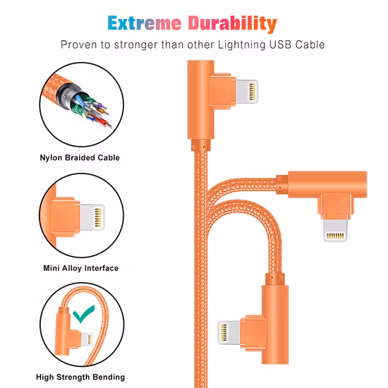 Câble USB pour iPhone Câble de chargeur Câble USB vers Lightning Câble de chargeur rapide Câble iPhone Câble de chargeur iPhone 13 Câble Lightning de haute qualité Direct Factory